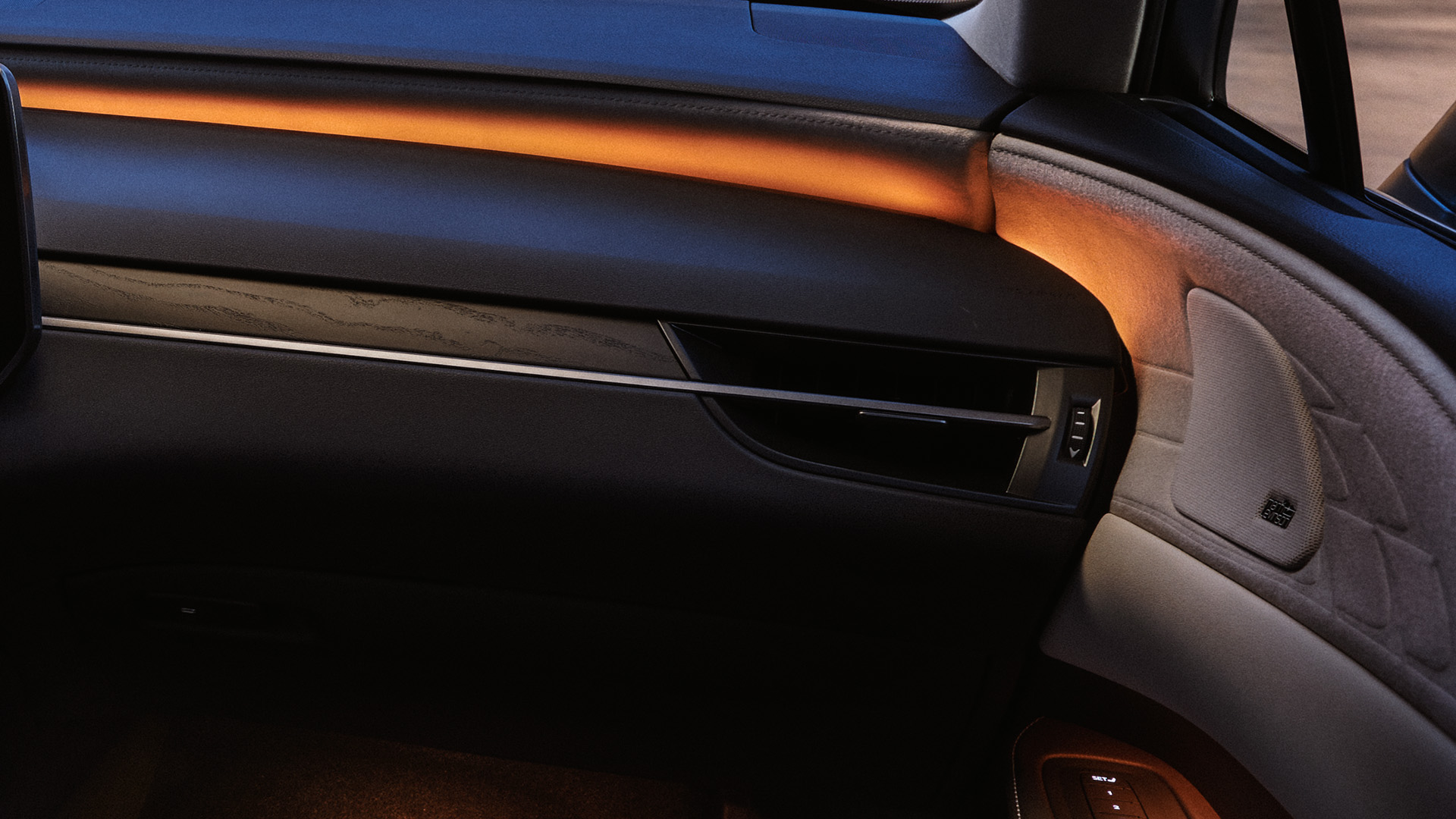 Close-up of the Lexus RX interior detailing 