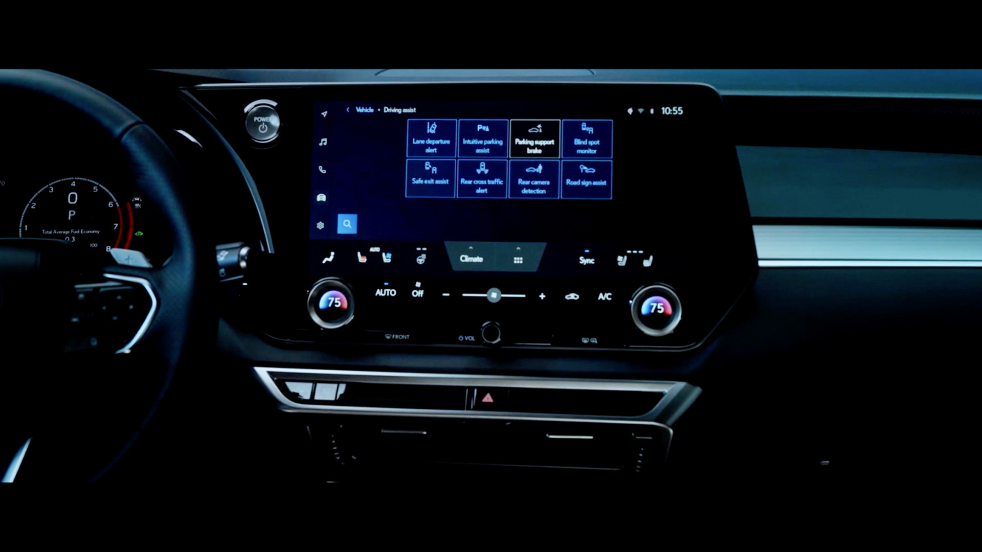 Close-up of the Lexus RX touchscreen 